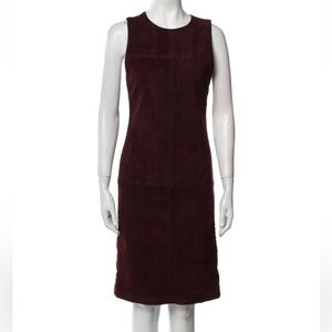 Alice + Olivia Burgundy Lamb Leather Knee-Length Dress Size 6